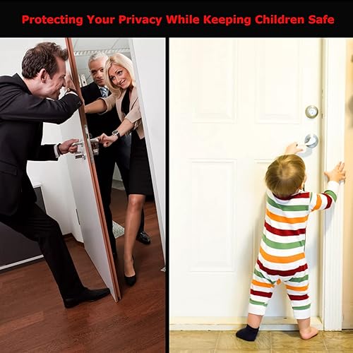 Vista 14 de Paquete de 3 pestillos de seguridad para puertas batientes con bisagras, cierre de seguridad secundario para niños, hogar, hotel, apartamento, Blanco