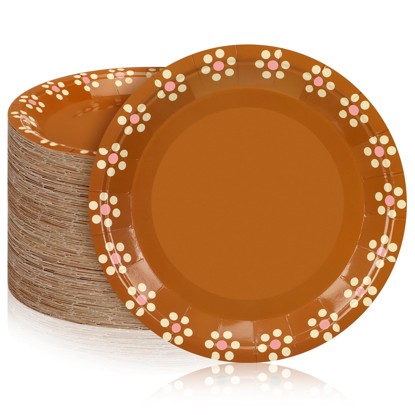 Yungyan 100 Pcs Pink Platos De Barro Mexicanos Paper Plates Cielito Lindo Party Decoration Barro Party Mexico Traditional Terracotta Flower Clay