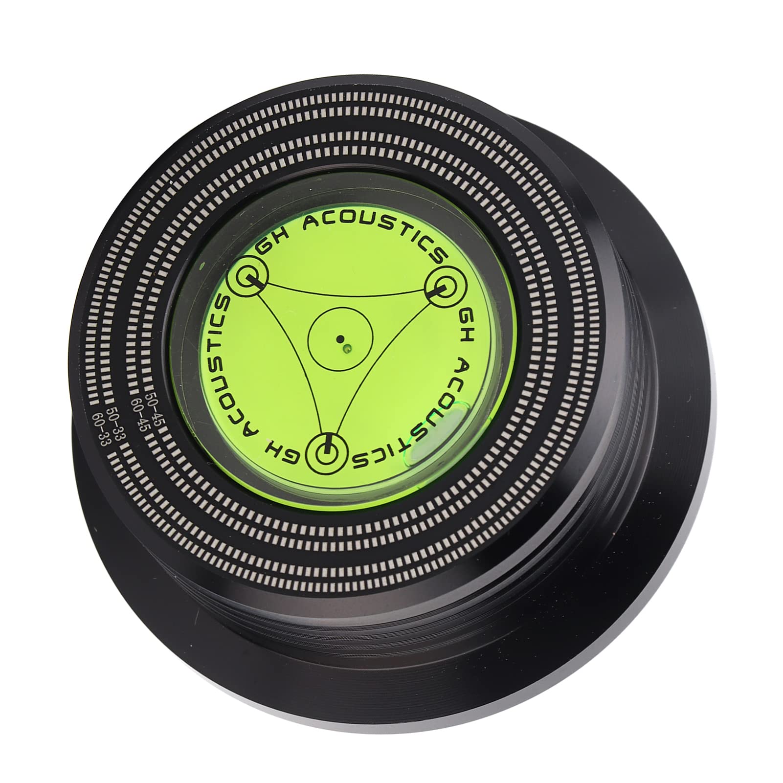 Record Weight Stabilizer,50/60Hz Record Weight Bubble Level Speed Detection Disc Record Stabilizer Clamp Made of Aluminum Alloy (Black) - Image 3