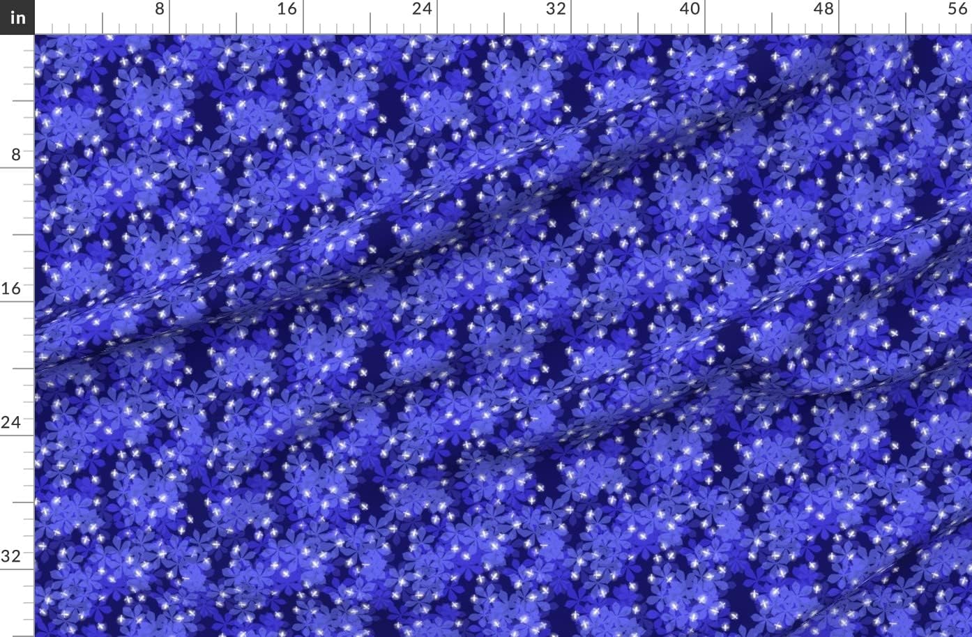 Spoonflower Fabric - Fireflies Leaves Nature Bugs Lights Insects Lightning Bug Printed on Organic Cotton Sateen Fabric by The Yard - Sewing Quilting Apparel Home Decor