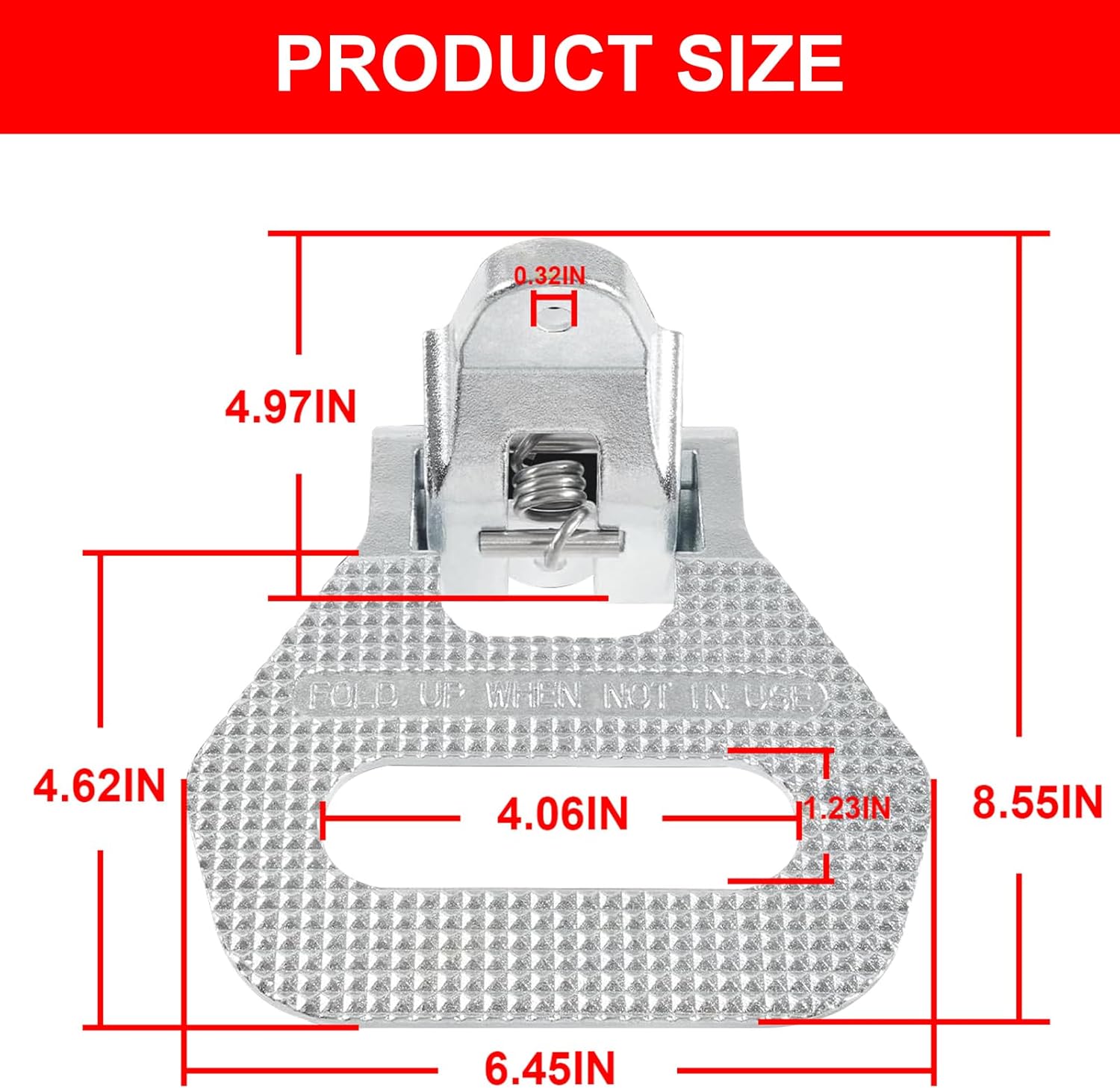 Heavy Duty Folding Truck Step, Universal Safety Folding Foot Step Fit for Trucks, Boat Trailers, Campers, RVs, Replace for 5236586