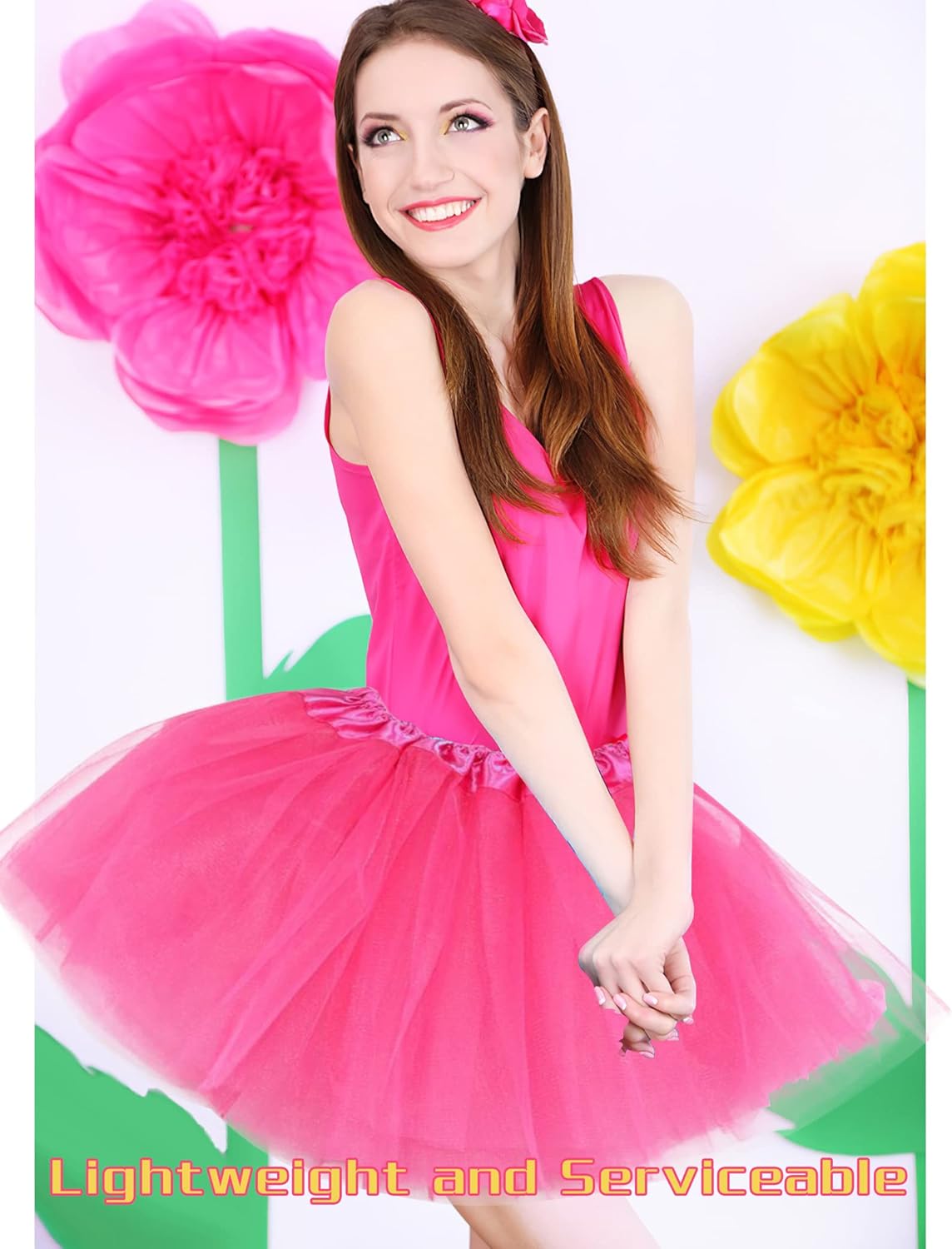 6 PCS Adult Tutus Skirts for Women Tutu Skirt Elastic Tulle Tutu Colored Tutus for Dance Runners Halloween Party