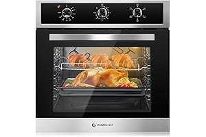 AMZCHEF 24" Electric Single Wall Oven with Rotisserie