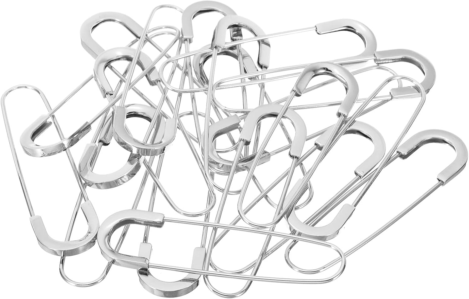 YOKIVE 20 Pcs Safety Pins, Metal Large Safety Pins Clips, Keep Fixed, Great for Office, Art, Home, Workshop, Daily Use (Silver Tone, 3.15-inch)