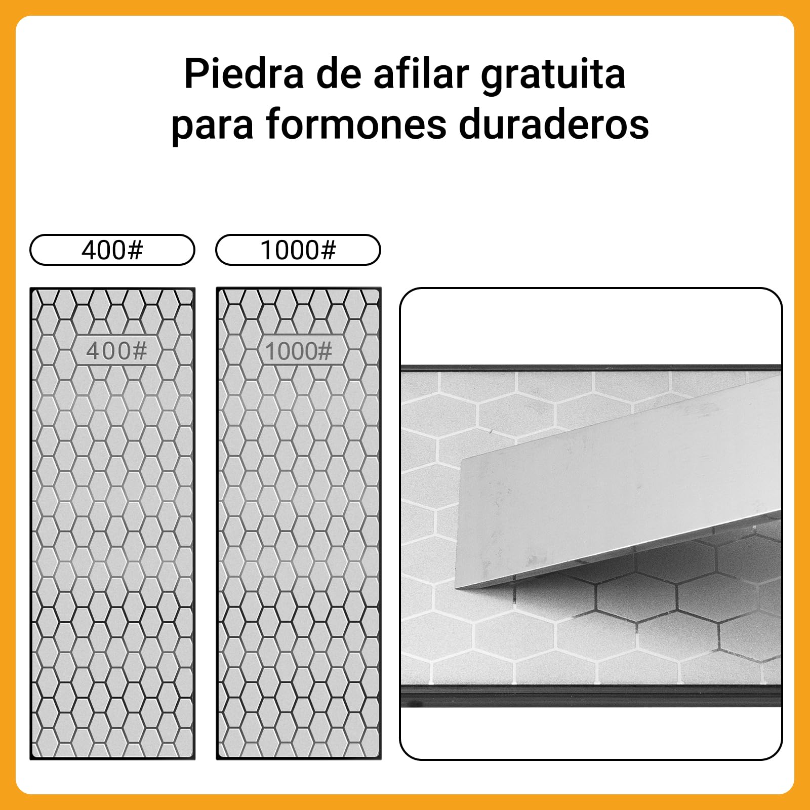 Juego de 6 Cinceles para Madera, Formones para Madera con piedra de afilar, dureza hasta HRC 63