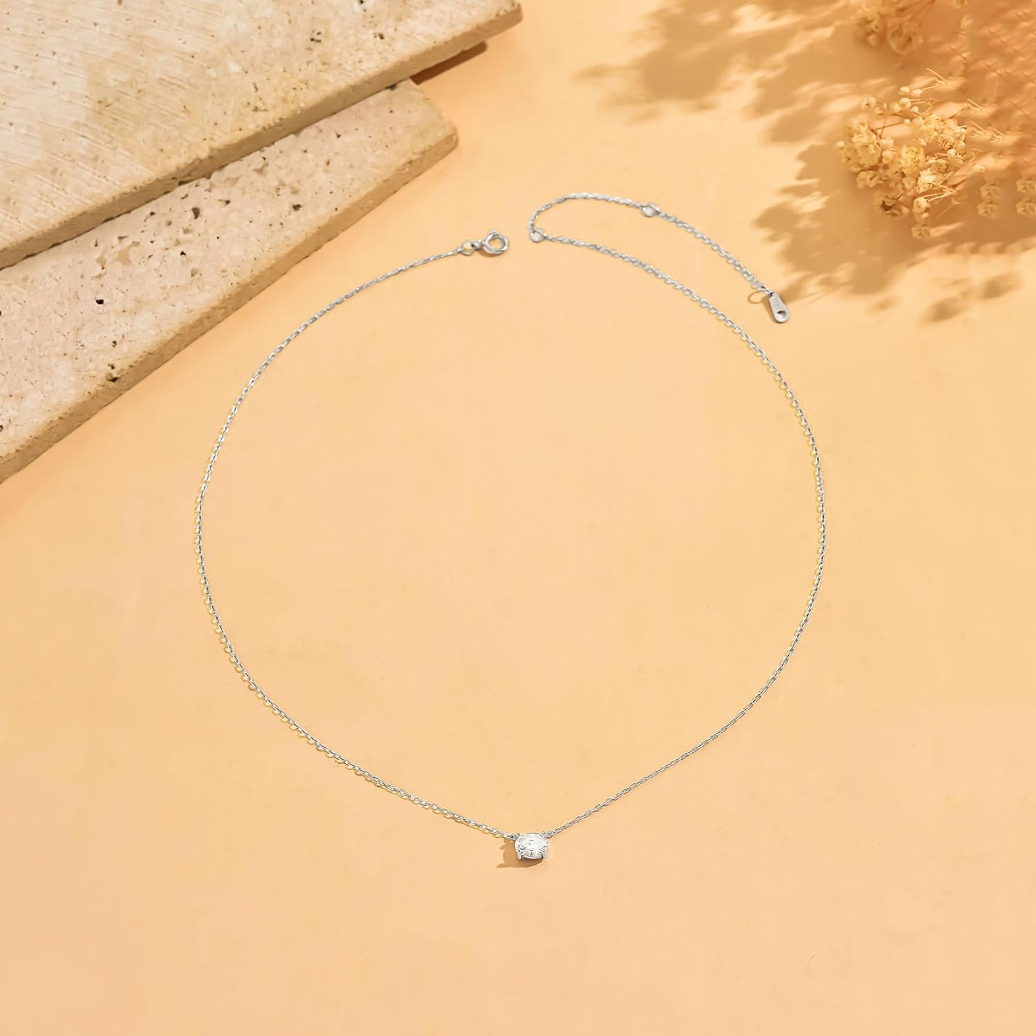 925 Sterling Silver 14K Gold Plated Women's Layered Necklaces for Women, Oval Cubic Zirconia Choker Pendant Charm Best Friend Necklace Chain For women Trendy Dainty Clear CZ Fake Diamond Clover Chain Jewelry Gift Accessories - Image 6