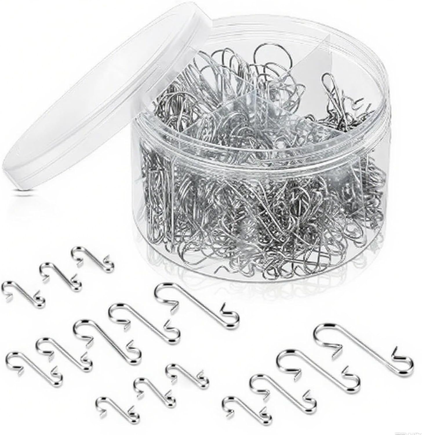 Hotop 350 Pieces Christmas Xmas Ornament Hooks Metal Wire Hooks Hanger S Shaped Ornament Xmas Tree Hanger with Storage Box for Christmas Tree Decoration(Gold)