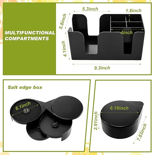 Vista 14 de Mifoci Bartending Supplies - Bandeja para decorar con tapa, barra de 3 niveles, 12 vertedores de botellas de acero inoxidable, 2 botellas de jugo