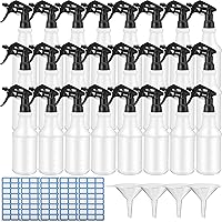 Vista 1 de Zubebe Paquete de 24 botellas rociadoras de plástico de 32 onzas a granel, botellas de spray vacías a prueba de fugas resistentes para suministros