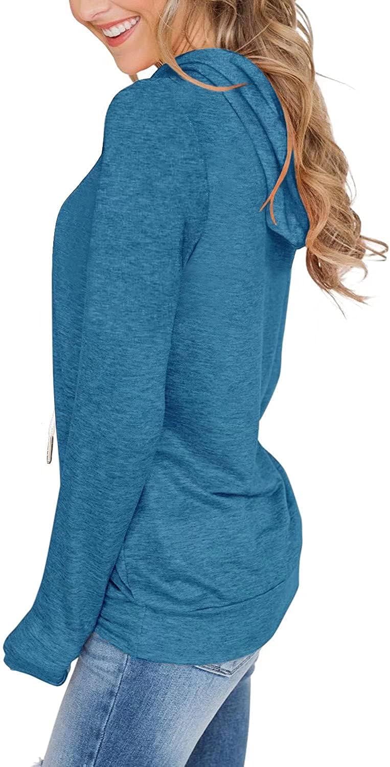 Women's Long Sleeve Hoodies Tops Lightweight Hooded Sweatshirts Pullover Casual Tunic Shirts with Pocket - Image 4