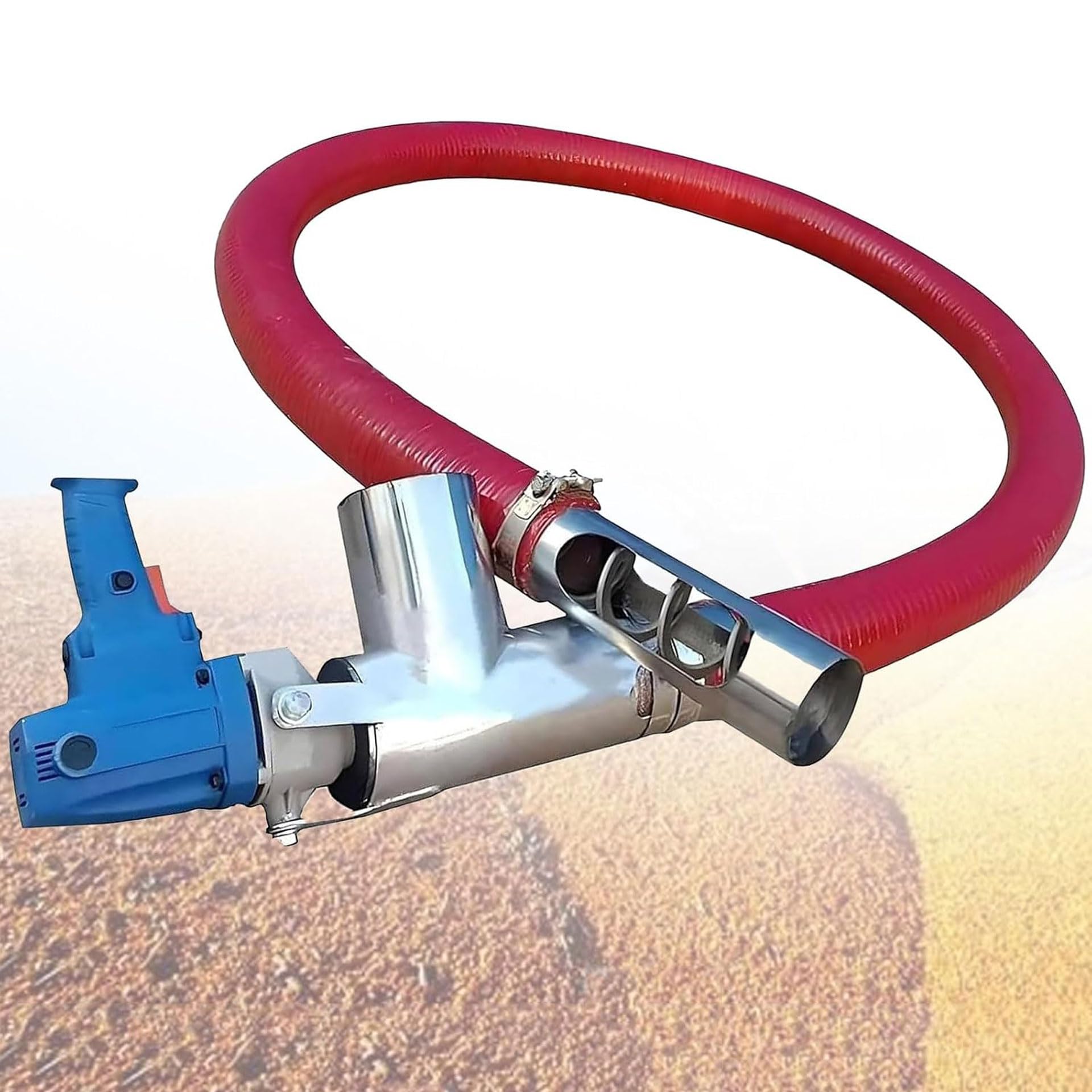 Grain Suction Machine, Auger Screw Conveyor Grain Extractor Silver,1.5m