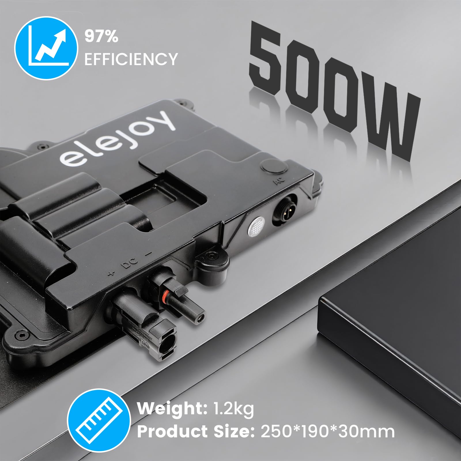 500W Solar Micro Inverter Mikrowechselrichter MPPT | 97% Effizienz IP65 mit WiFi und Bluetooth Plug & Play Inverter Ideal für Balkon und Außenkraftwerk