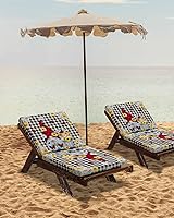 Vista 7 de Paquete de 2 fundas de cojín para silla, extraíbles, impermeables, con diseño de gnomos de mariquita, diseño de margaritas negras a cuadros