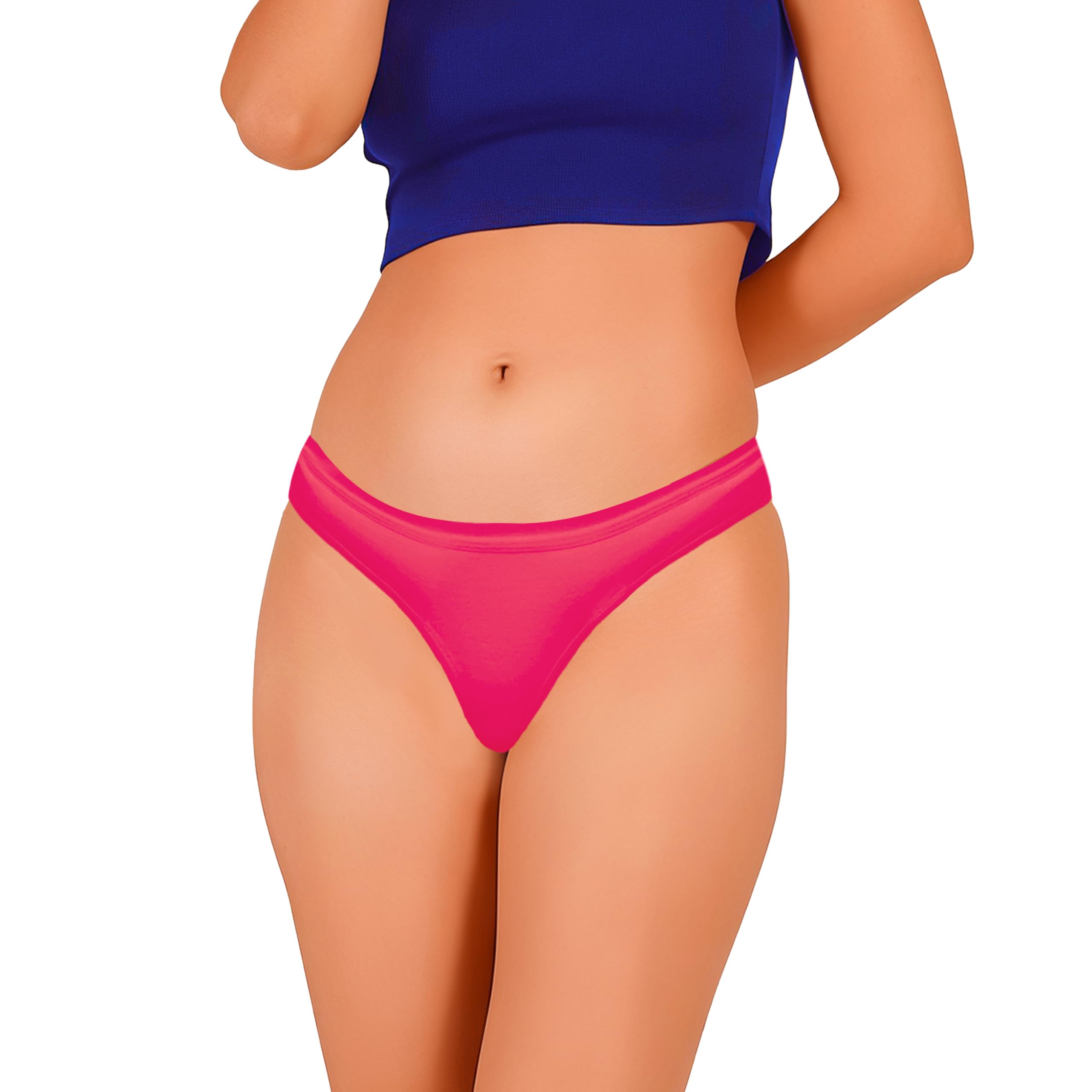 Women's Cotton Fitted Bikini Style Underwear | Women Thong Panty Low Rise Sexy Solid G-String Sexy Lingerie Panties Briefs | 100% Super Cotton Women Panty (Pack of 1) | Rani-image-45