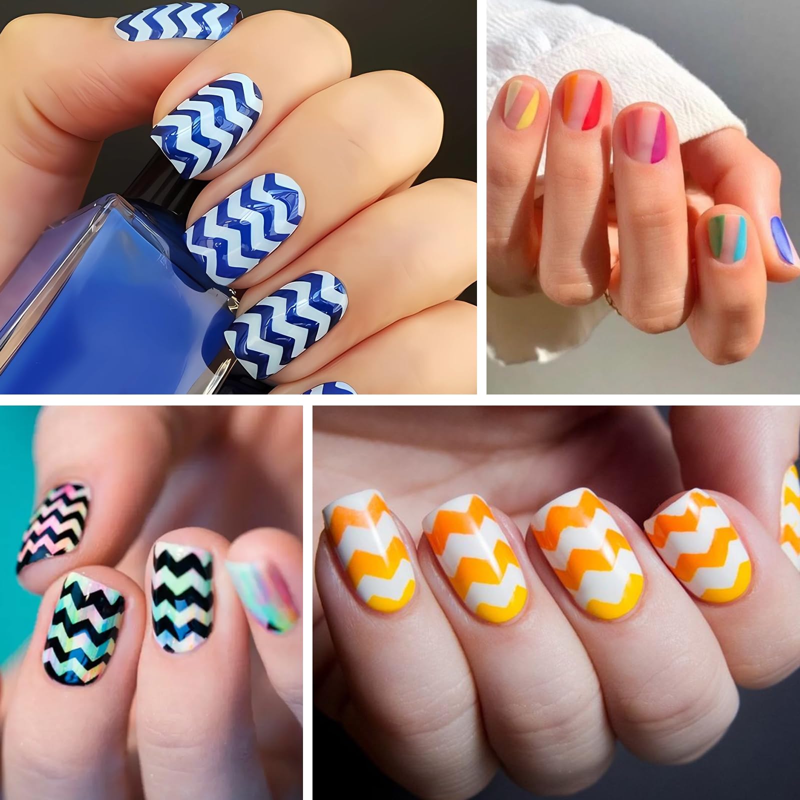 36 fogli per manicure francese, stencil per unghie autoadesive, timbri per unghie, guide francesi, per manicure, decorazione fai da te, 12 modelli