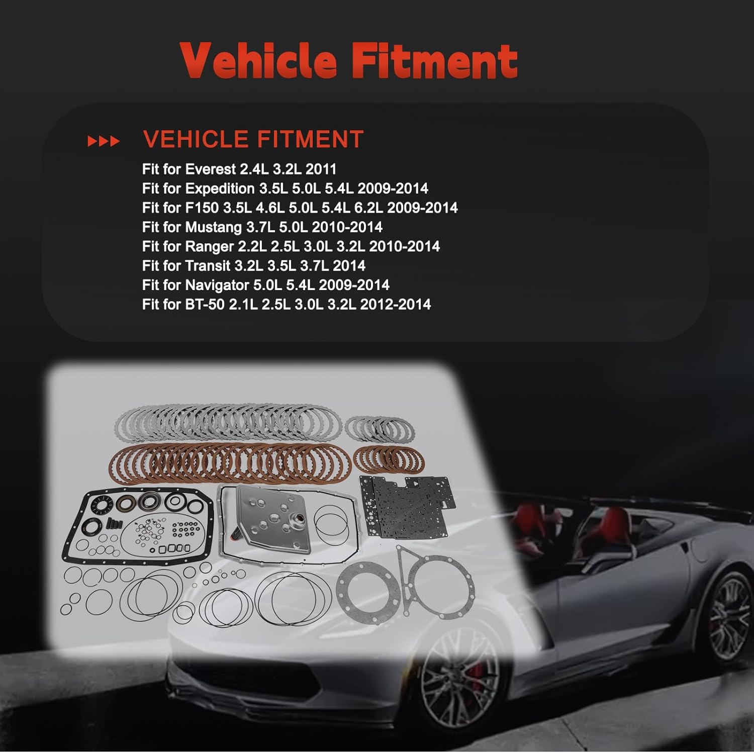 1Set 6R80 Auto Transmission Master Rebuild Kit Clutch Plates For F150 RANGER 5.0L