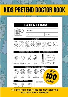 Kids Pretend Doctor Book. The perfect addition to any doctor playset for children: Over 100 pages of patient exams.