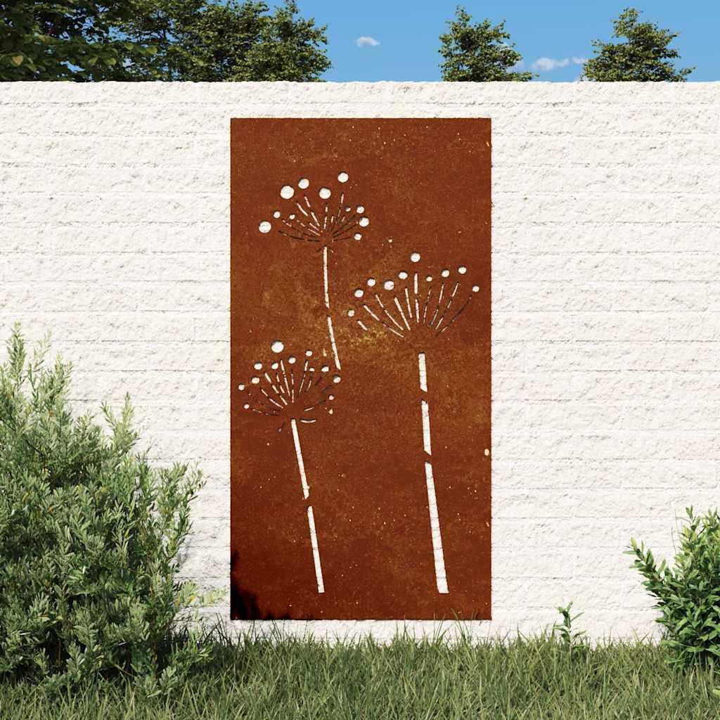Décoration Murale Jardin 105x55 cm Acier corten Design de Fleur Décorations Brun,824486