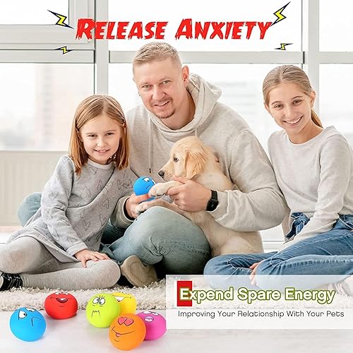 Miniatura 7 de Juguetes chirriantes para perros, juguetes chirriantes de goma suave para perros, juguetes chirriantes para masticar la dentición, pelotas para