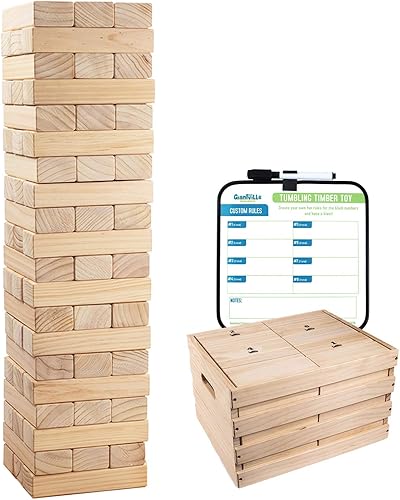Juguete gigante con bloques de madera que caen - Juego de para jugar en el suelo con bloques de madera gigantes para niños y adultos