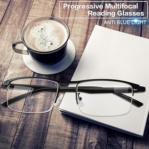Miniatura 8 de Vepiant Progressive Multifocus Reading Glasses Blue Light Blocking Multifocal Computer Readers for Men and Women Eyeglasses