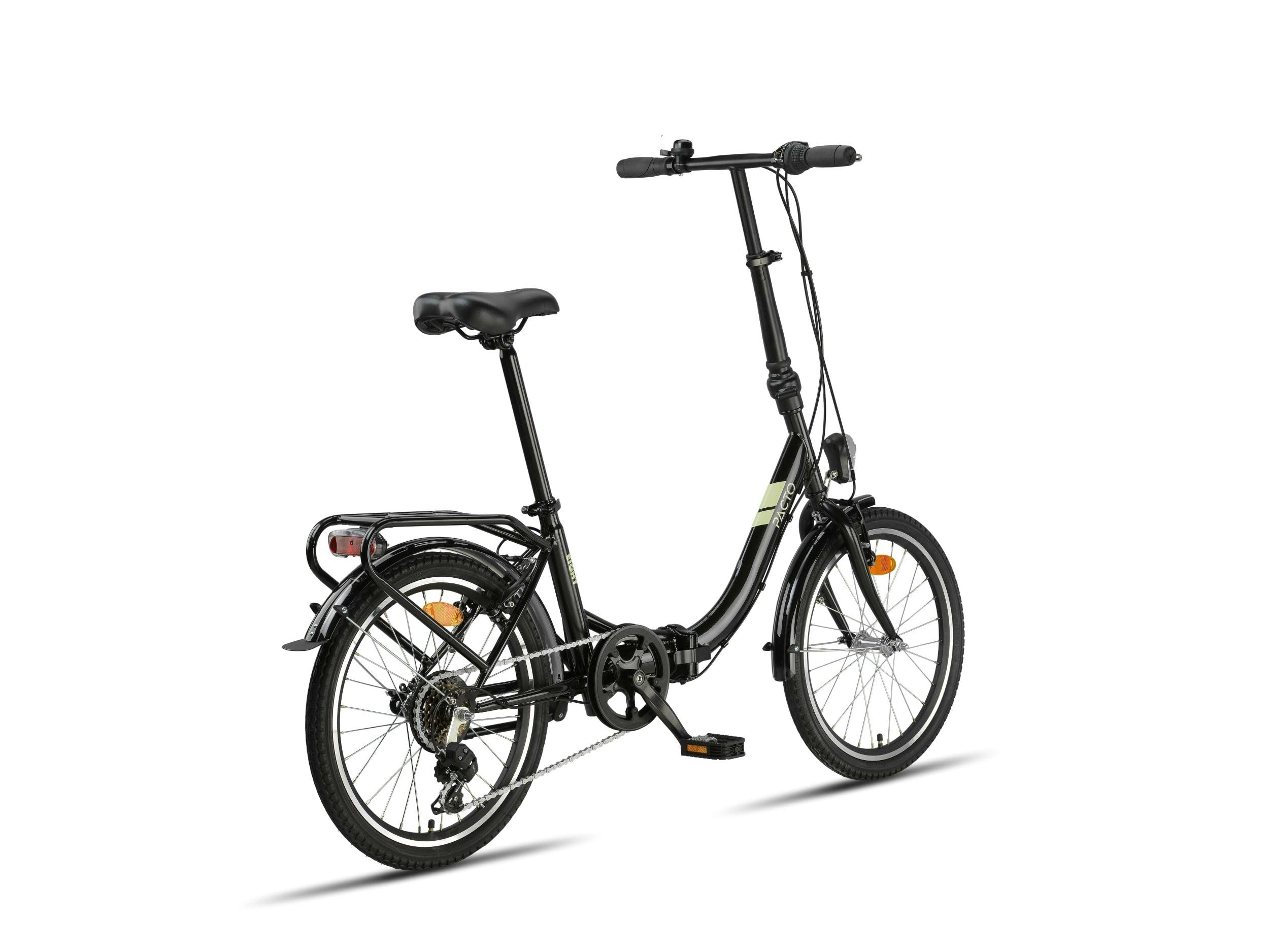 PACTO EIGHT Vélo Pliant - Vélo Pliant de Haute Qualité - 27 cm Cadre en Acier - 20 Pouces Roues en Aluminium - 6 Engrenages Shimano - V -Freni - Facile à plier - Vert
