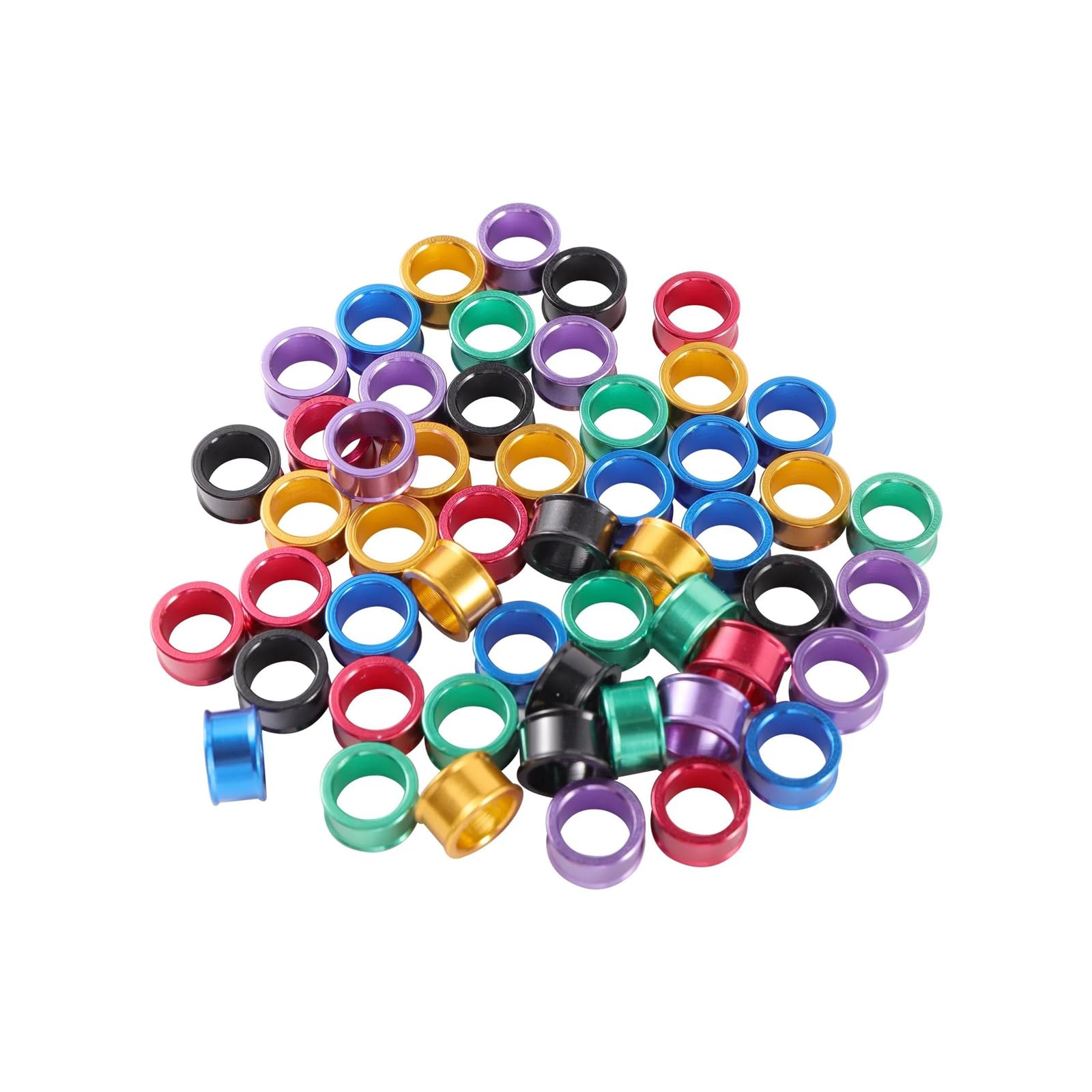 Anillas de aluminio para patas de aves, 20 anillos de aluminio for patas paloma, multicolor, 8 mm diámetro interior(Gold)