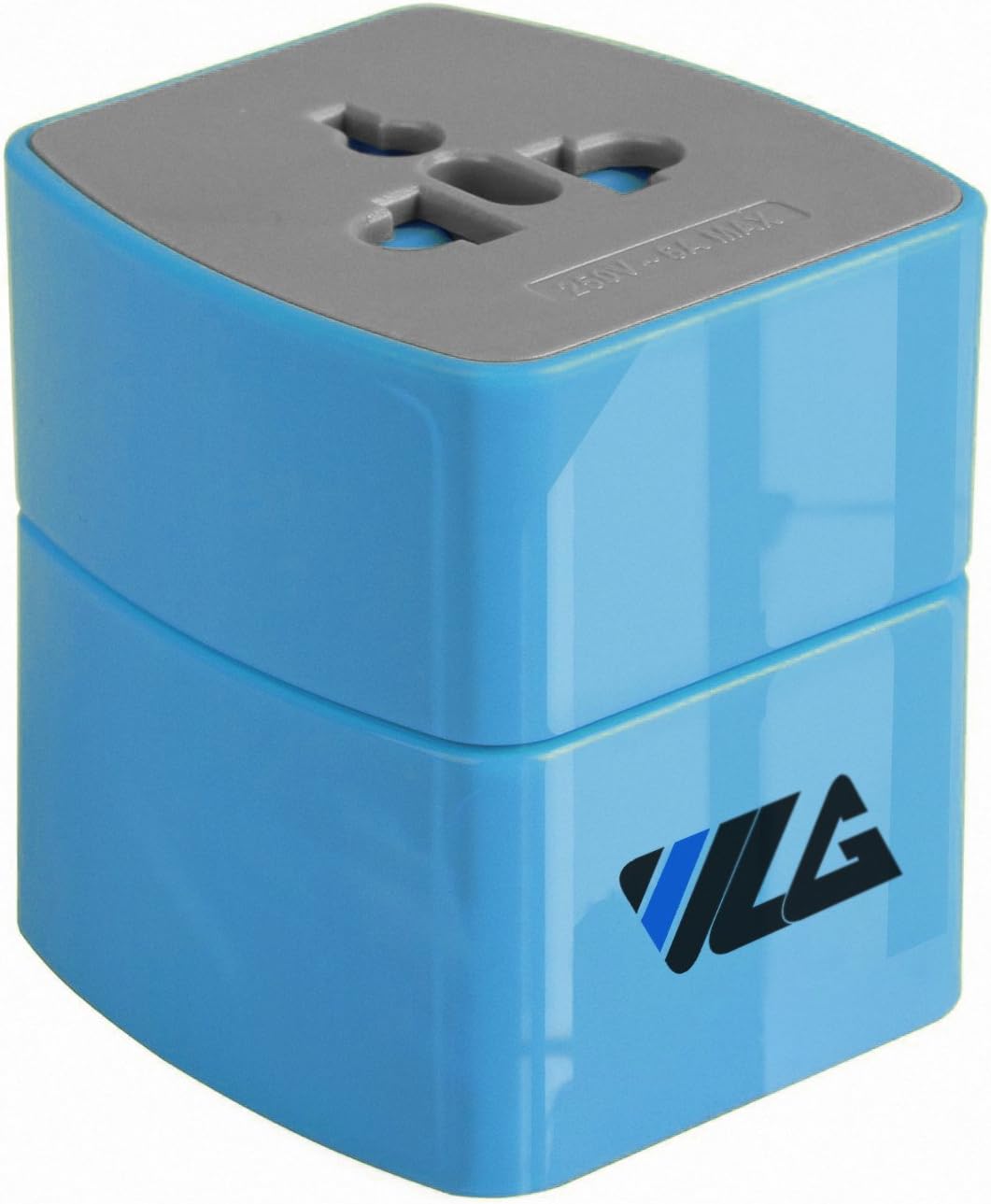 VLG Travel Power International Plug Adapter - Universal Worldwide Kit - Compact, Sturdy, Sleek and Easy-to-use (Sky Blue)