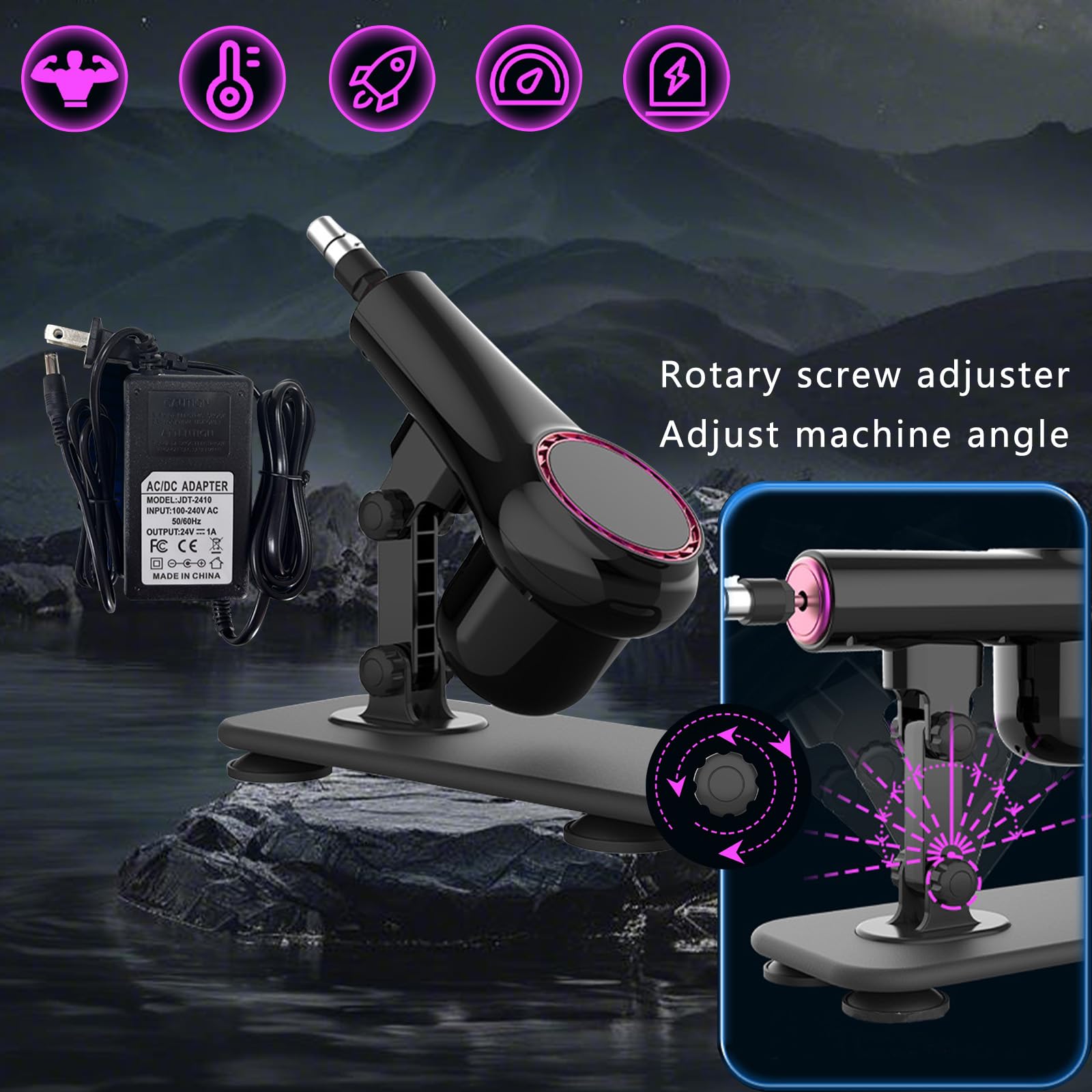 AMAZBEE Sex Machine,Adultos A Control Remoto Consolador Automático Juguete Sexual Accesorio De Sexo Extremo Máquina De Sexo Para Mujeres Y Hombre Máquina De Masaje Ajustable (Black)