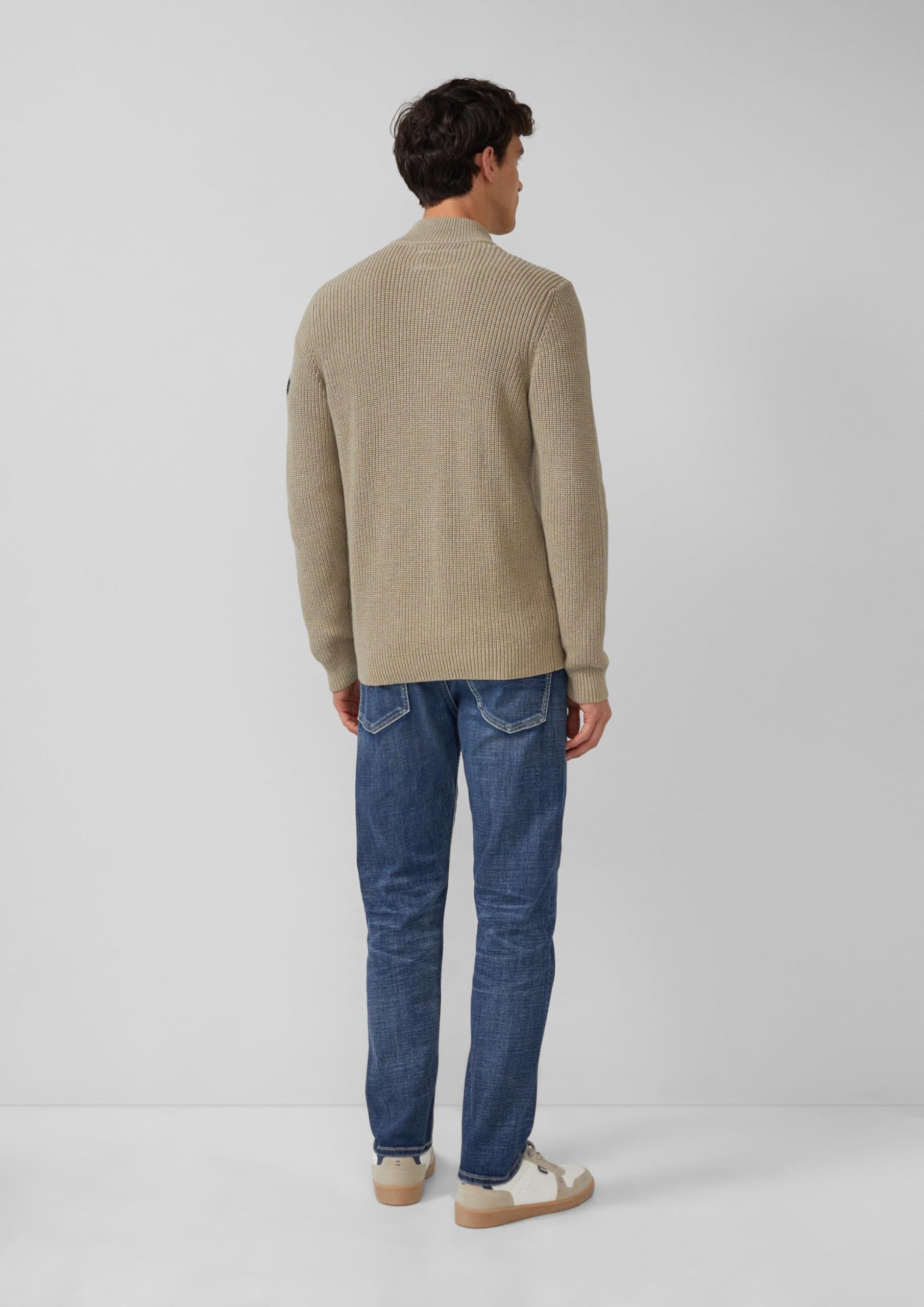 s.Oliver Struktur-Strickjacke mit Eingrifftaschen und Reißverschluss