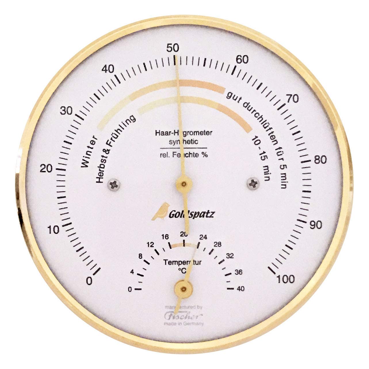 Higrómetro con Termómetro, Medidor de Temperatura y Detector Humedad (103 mm)