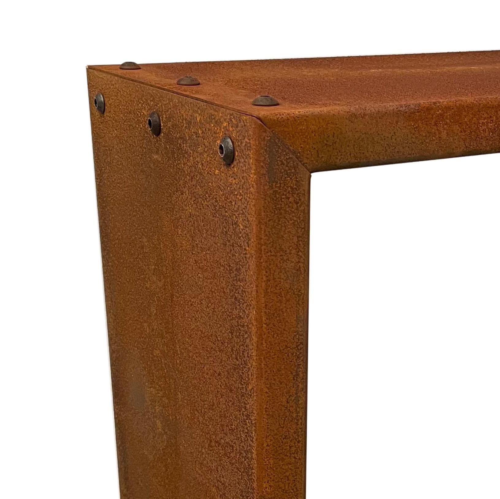 ESTEXO Kaminholzregal Brennholzregal Edelrost Feuerholzregal Rost Cortenstahl Holzregal Ablage Kaminholzständer Stapelregal (115x50x25 cm)