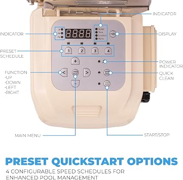 XtremepowerUS SuperFlow Variable Speed High-Flo Pool Pump In-Ground Swimming Pool Energy Efficient 230V, 1-1/2 & 2 Adapter Build-in Timer Control Panel