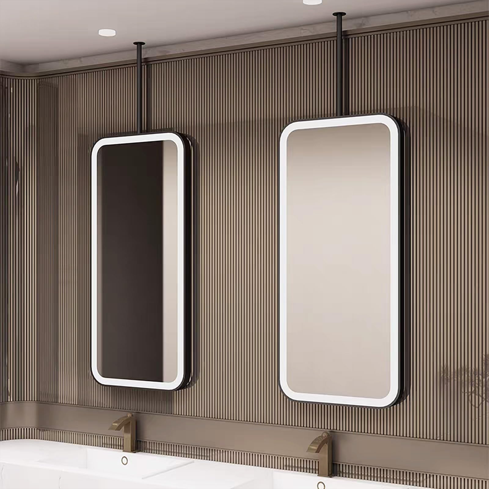 Miroir de salle de bain LED suspendu pour salon et entrée