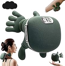 Bionic Heated Massager, Wireless Portable Shiatsu Neck and Back Massager, Electric Deep Tissue 4D Kneading Massage, Simulated Human Hand Design for Pain Relief and Muscle Relax