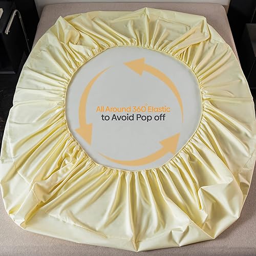 Miniatura 4 de Juego de sábanas bajeras impermeables  3 piezas, cómodo protector de colchón transpirable sin ruido, bolsillo profundo, funda hipoalergénica de