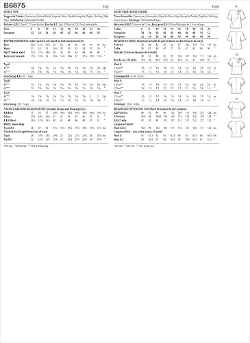 Miniatura 2 de Butterick Kit de patrón de costura con escote asimétrico de Misses B6875, tallas 6-8-10-12-14