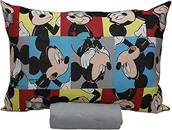 Jogo de Lençol 3 Peças Portallar Disney Mickey Glasses/Cinza Casal