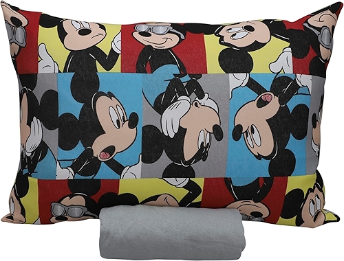 Jogo de Lençol 3 Peças Portallar Disney Mickey Glasses/Cinza Casal