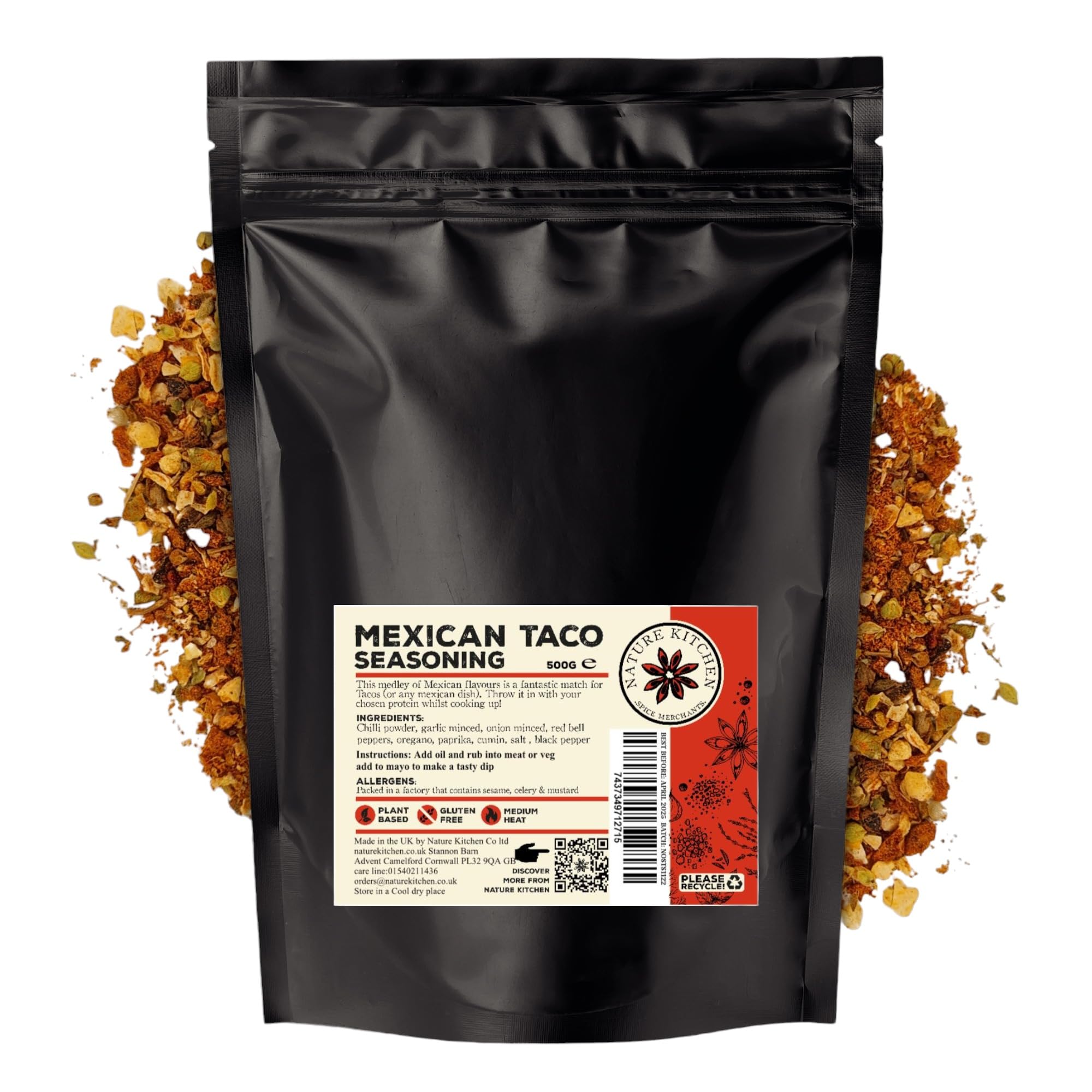 Nature Kitchen Shawarma Seasoning 500g Mild, Premium Middle Eastern Spice Blend, Gluten Free, Vegan Seasoning for Kebabs, Chicken, Wraps, Marinades and Everyday Cooking — view 54