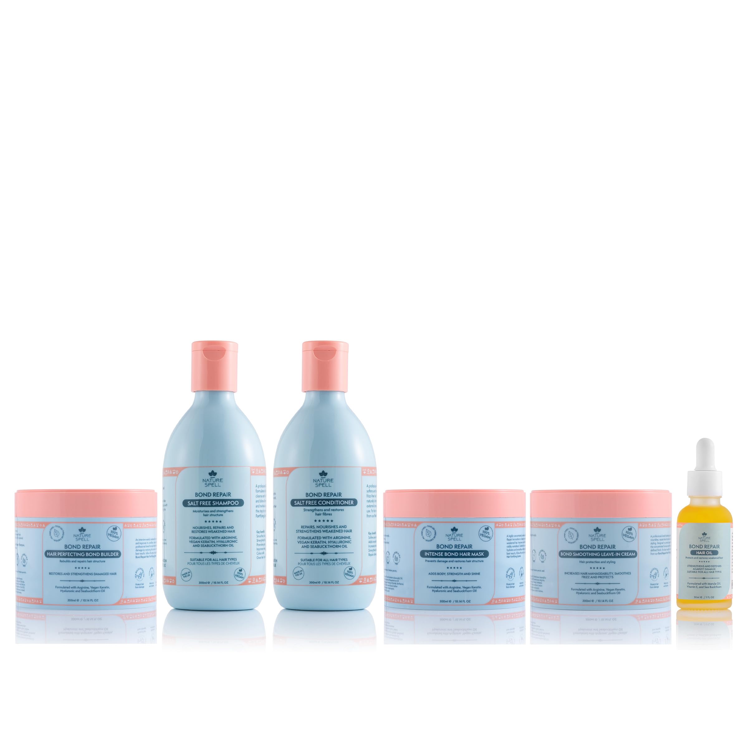 Nature Spell Bond Repair Haircare Collection, Prevents Damage and Restores Hair Structure, Includes Shampoo, Conditioner