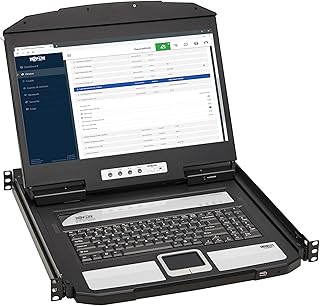 Tripp Lite Rackmount KVM Console, Short Depth 1U Rack Mount Monitor Keyboard Splitter, 18.5" HD LCD Screen, HDMI & USB Ports - Windows, Mac, Linux, & Sun Compatible - 1-Year Warranty (B021-SWHD-K)