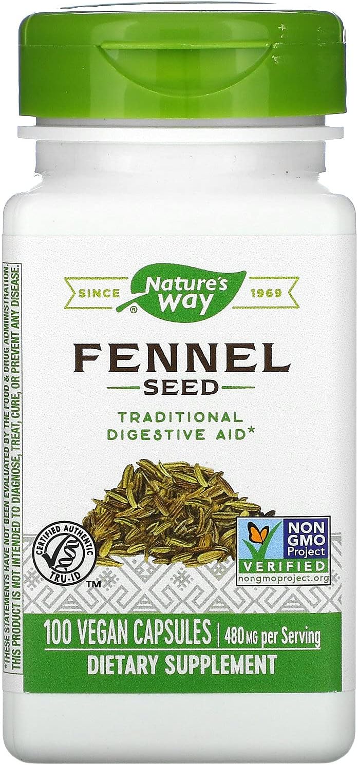 Nature's Way Fennel Seed 480 mg, 100 Vcaps, Pack of 2