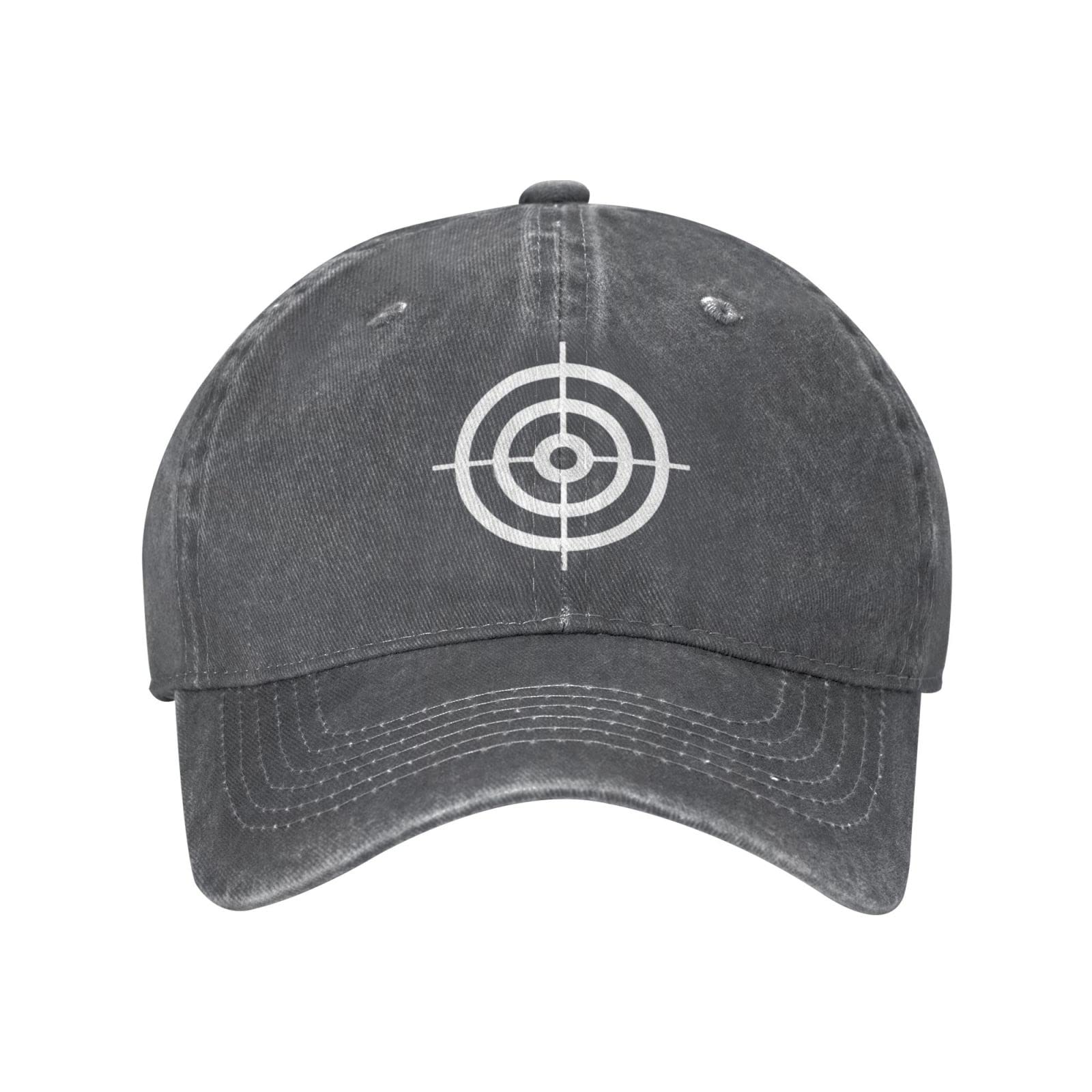 Lsjuee Unisex Deep Heather Bullseye Shooting Targets Rings Cowboy Hat Baseball Caps Adjustable Sports Golf Denim Casquette Cap Black