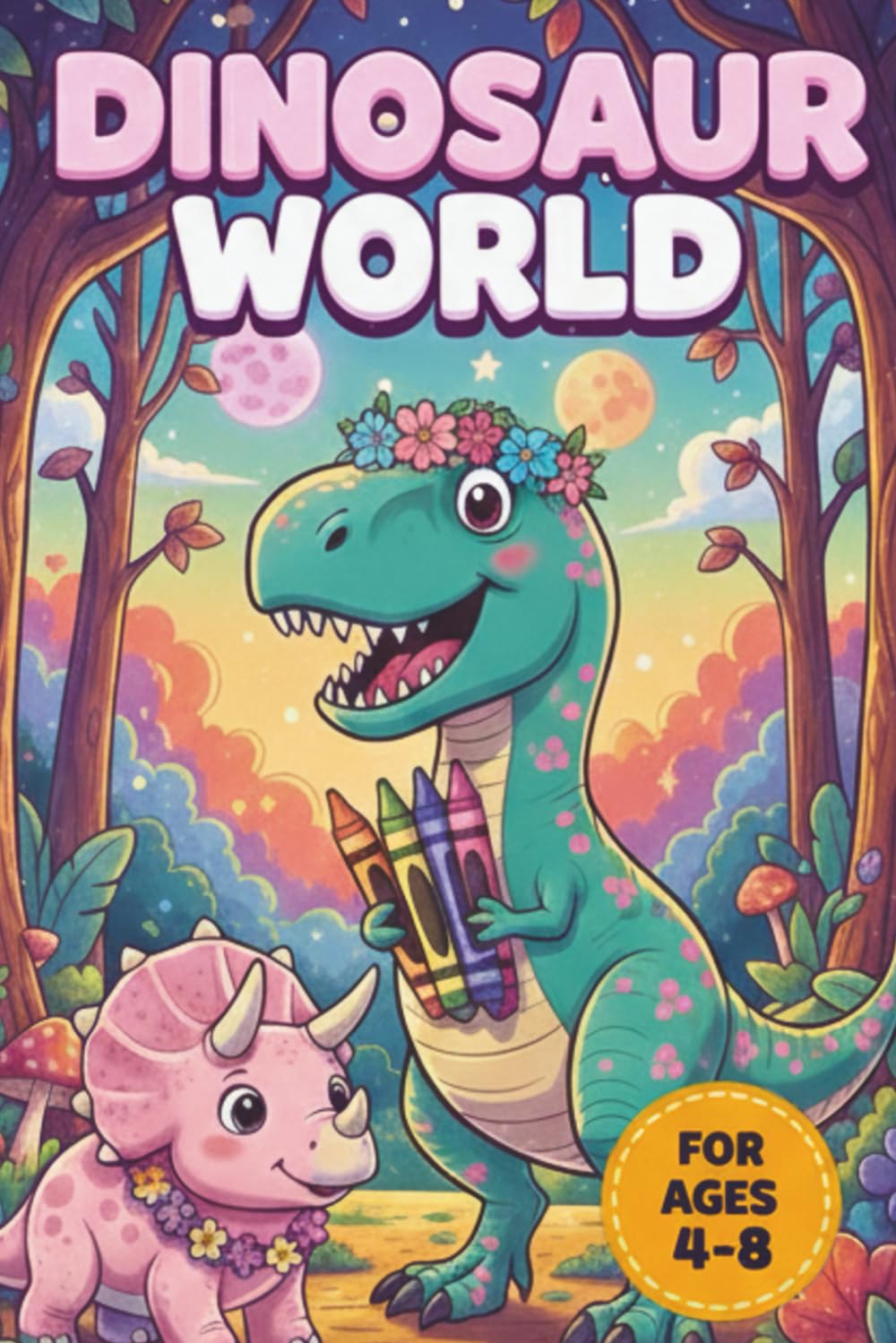 Dinosaur Discovery Coloring Book for Girls Ages 4-8: 40 Fun Coloring Pages with Amazing Facts, Prehistoric Giants, and Educational Descriptions for Creative Kids (Dino World Seri