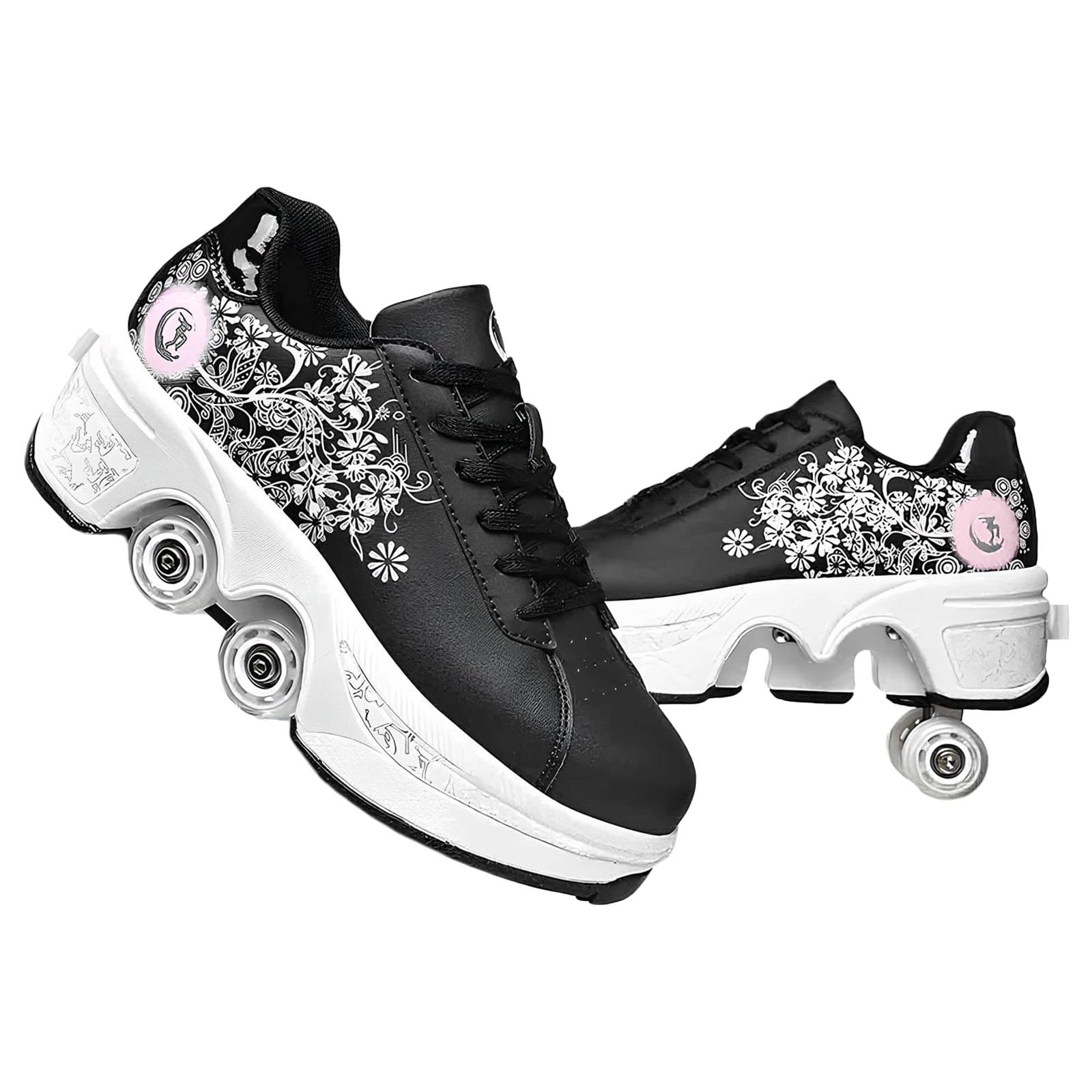 Schuhe mit Rollen fuir Madchen,Rollschuhe Kinder,Roller Skate Shoes Jungen,Roller Schuhe Damen,Verstecktes Rad Schuhe mit Roller als Weihnachts- und Geburtstagsgeschenke