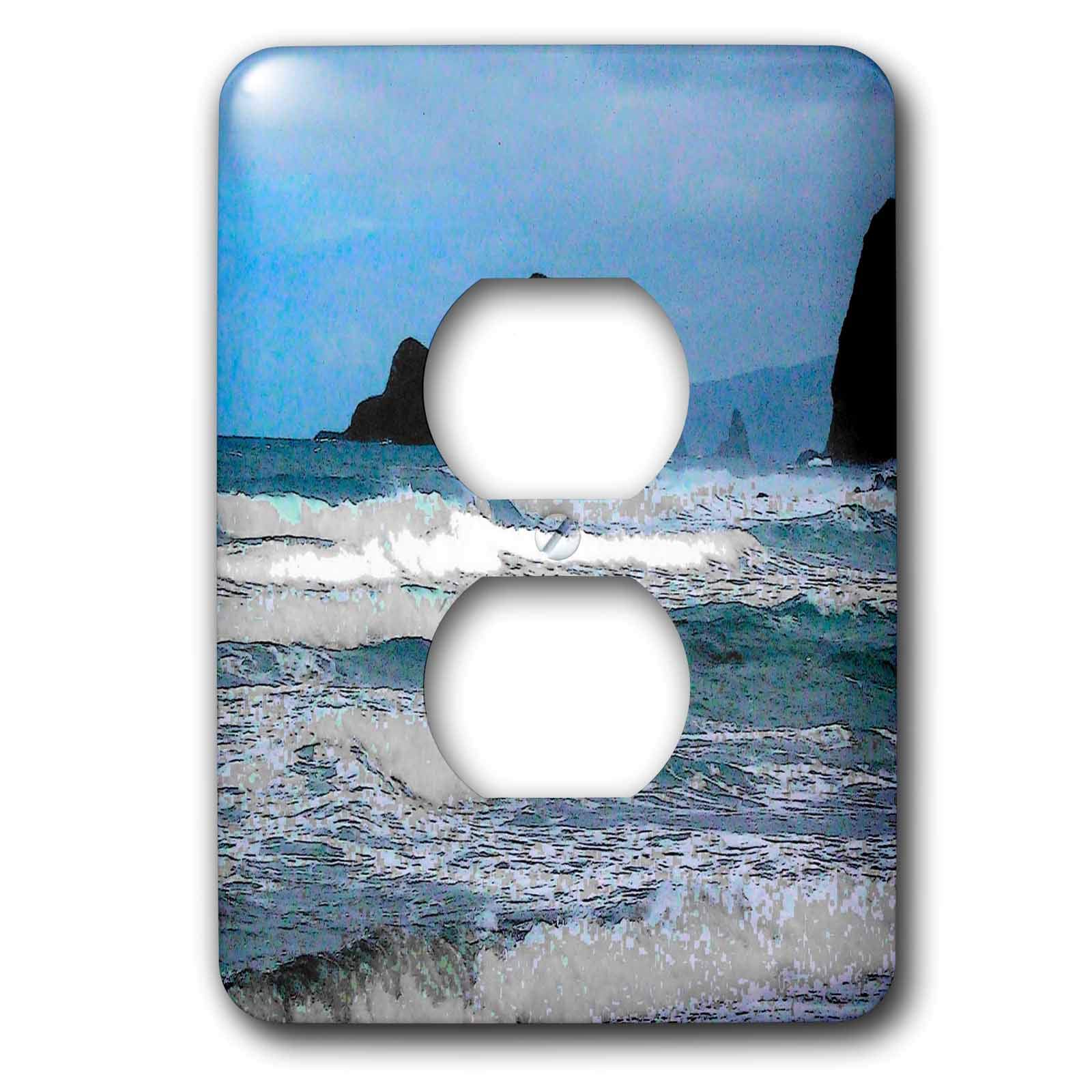 Ocean Off Hawaii Peinture plaque de finition double prise murale colorée