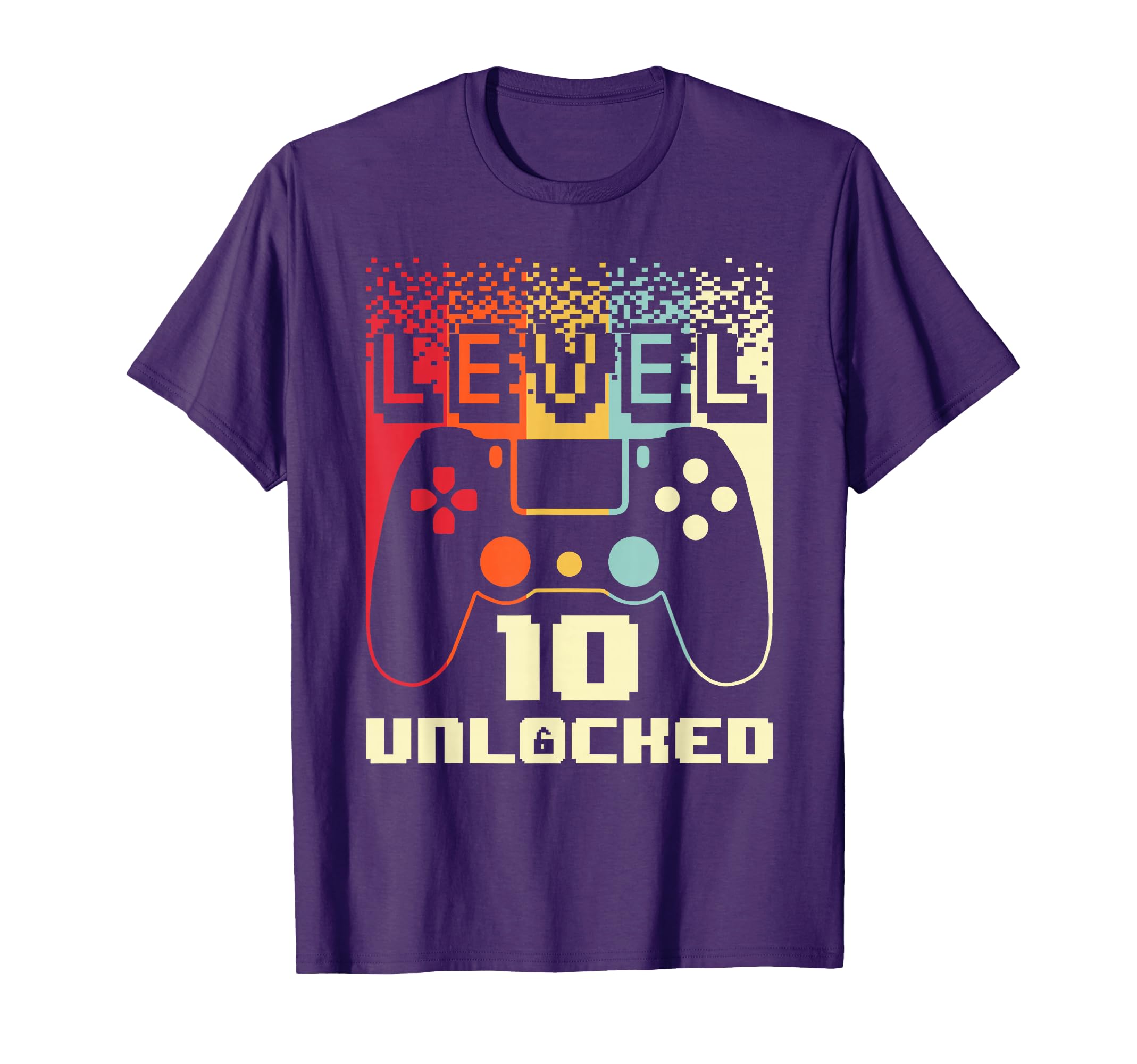10th Birthday For Boys Level 10 Unlocked Gamer 10 Year Old T-Shirt