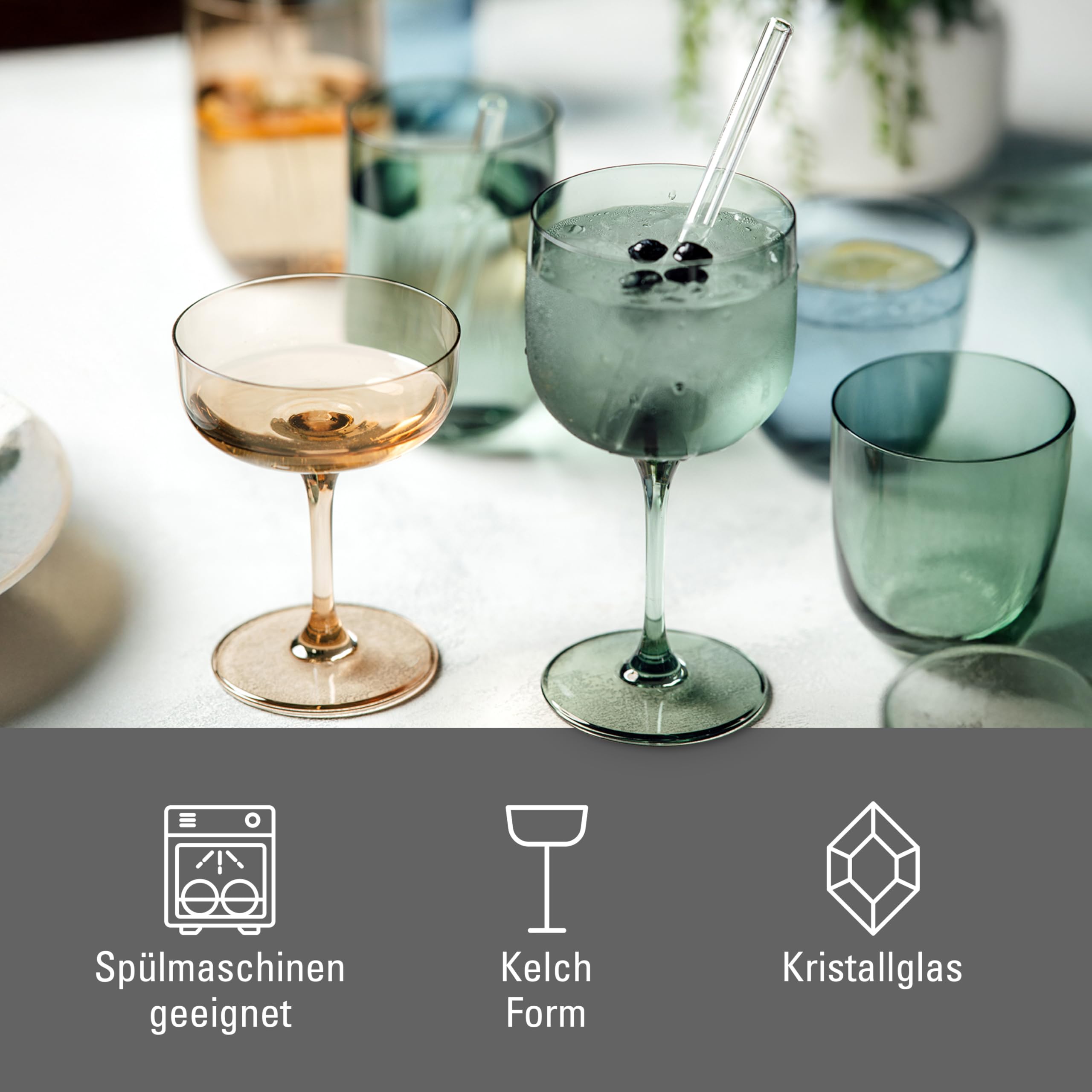 Villeroy & Boch – Like Sage kieliszek do wina zestaw 2-cz., szkło w kolorze zielonym, pojemność 270 ml