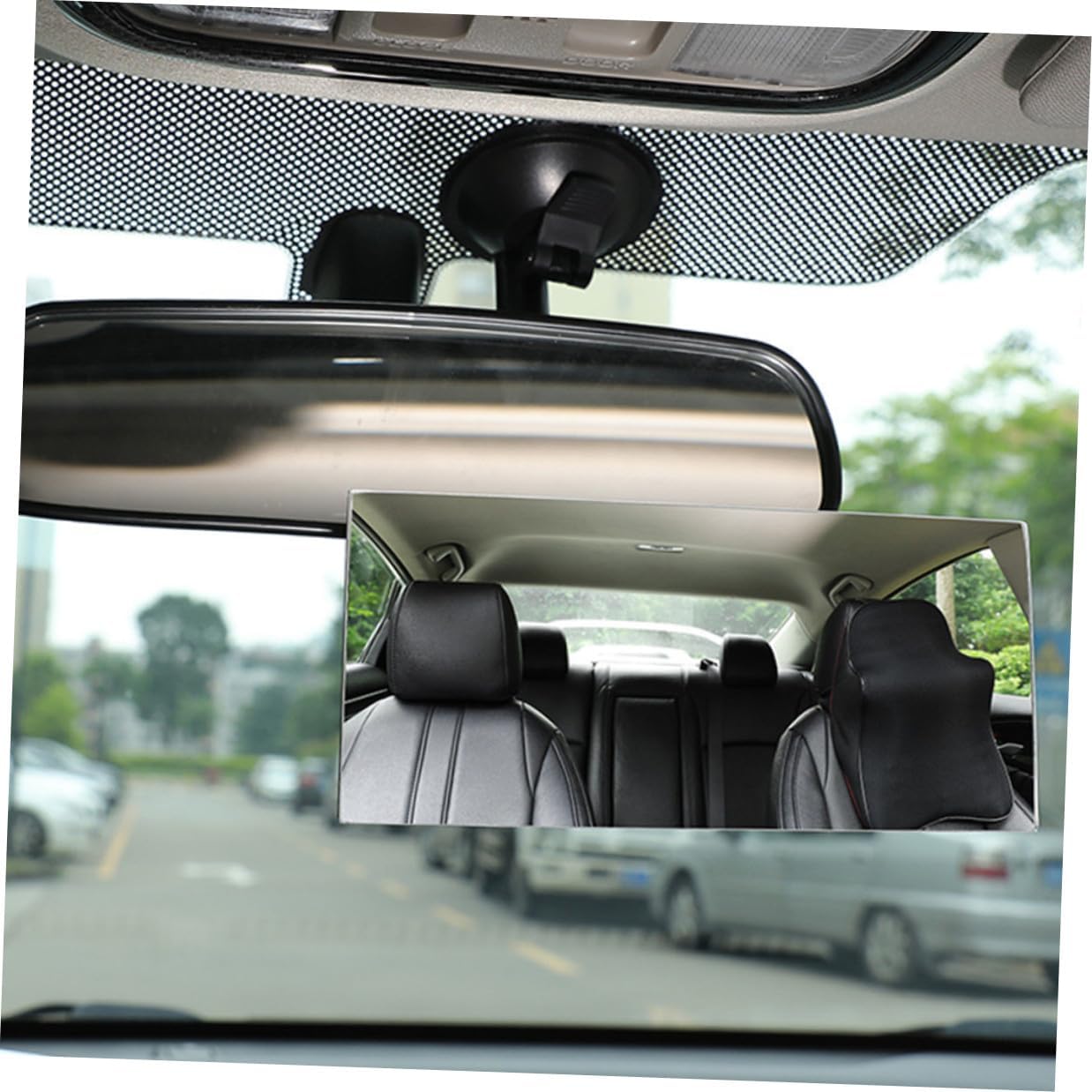 2pcs Car Rearview Mirrors for Interior Use, Adjustable Suction Cup Mounted Safety Mirror, Shatterproof Square Design for Backseat Observation and Driving Assistance